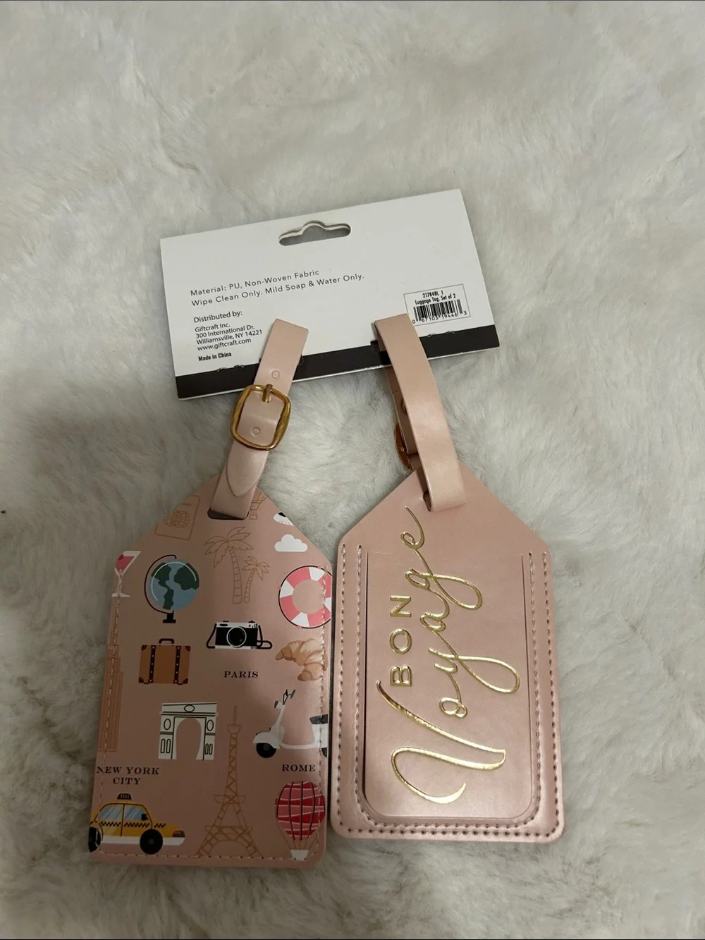 JetAway Pink Travel Luggage Tag Set - Bon Voyage Designs